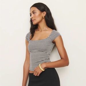 Reformation Isadora Knit Top Black - Size XS